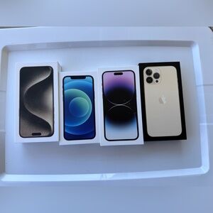 Lot of 4 Apple iPhone EMPTY Boxes iPhone 12, 13 Pro Max, 14 Pro Max, 15 Pro Max